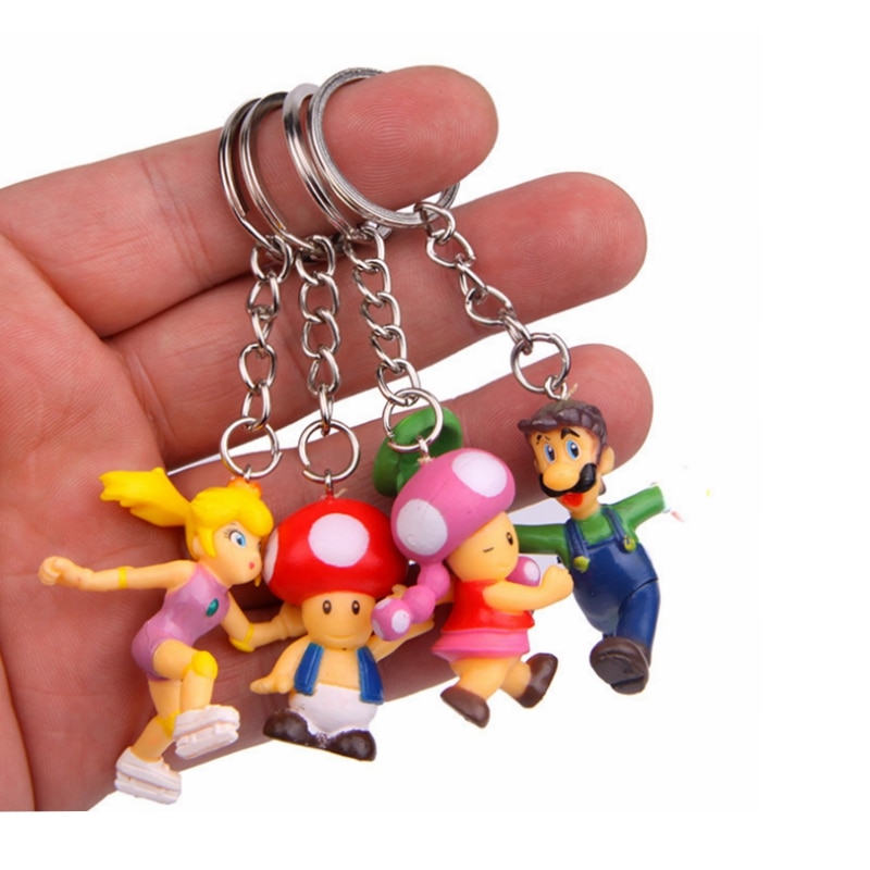 Pieces Super Mario Bros Figures Keychain Mario Plush Shop