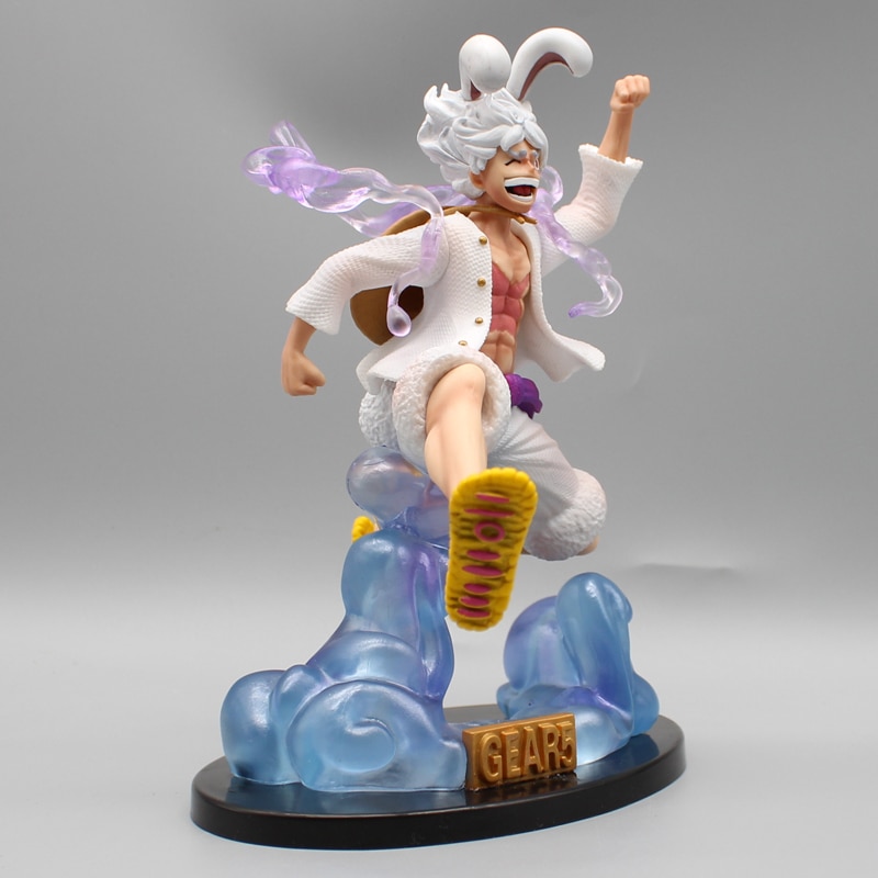 One Piece 20cm Monkey D Luffy Nika White Rabbit PVC Model Action