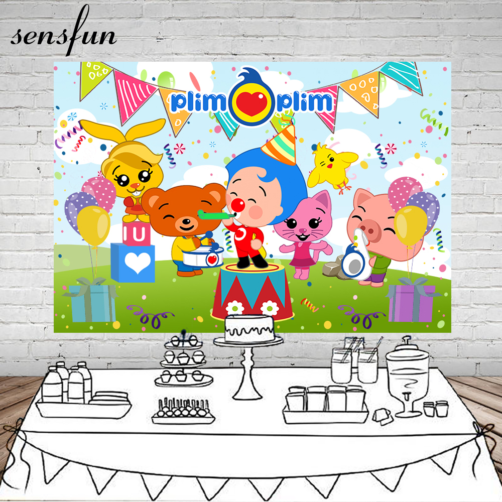 Plim Plim Birthday Party Photography Cartoon Banner Decoration Plim