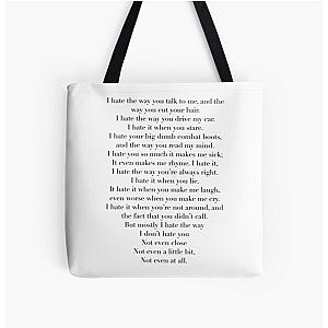 10 things I hate about you list  All Over Print Tote Bag