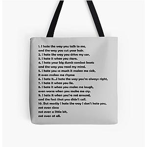 10 Things I Hate About You  All Over Print Tote Bag