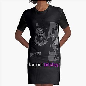 2 broke girls - Bonjour bitches Graphic T-Shirt Dress