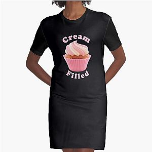 2 Broke Girls Cream Filled  Graphic T-Shirt Dress