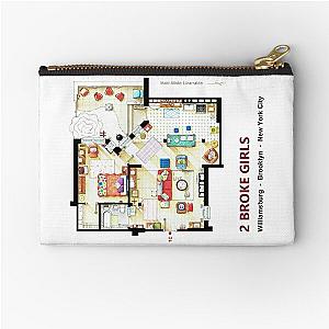 Floorplan of the apartment from 2 BROKE GIRLS Zipper Pouch