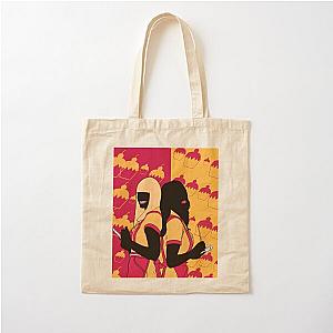 2 broke girls silhouette Cotton Tote Bag