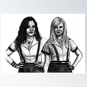 2 Broke Girls Drawing Poster