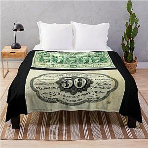 Fractional Currency: 50 cent bill - 1862 Throw Blanket