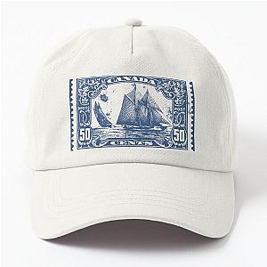 vintage Canada 50 cent post stamp with boat Dad Hat