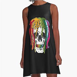 6ix9ine skull  Sticker A-Line Dress