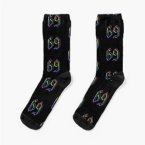 69 6ix9ine rainbow number design  Socks