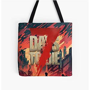 7 days to die burning town All Over Print Tote Bag