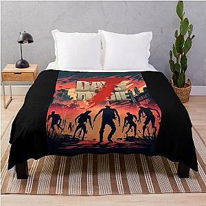 7 days to die burning town Throw Blanket