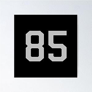 Number 85, grey on black sports jersey number eighty five Poster