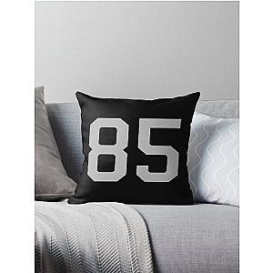 Number 85, grey on black sports jersey number eighty five Throw Pillow