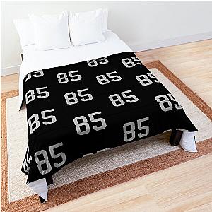 Number 85, grey on black sports jersey number eighty five Comforter