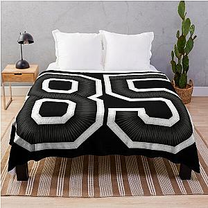 85 Black Jersey Sports Number eighty-five Football 85 Throw Blanket