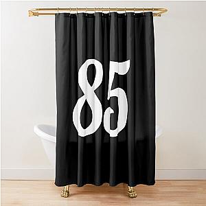 Number 85 White Shower Curtain