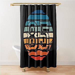 Number 85 Vintage Retro Sport Sunset Birthday Squad Racing Numbers Shower Curtain