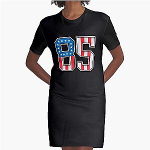 85 American Lucky Number Eighty-five United States Flag Graphic T-Shirt Dress