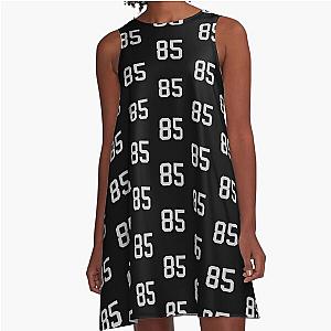 Number 85, grey on black sports jersey number eighty five A-Line Dress