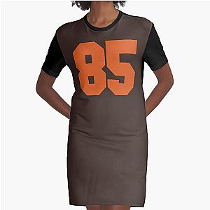 85 Number Cleveland Sports Eighty-Five Brown Jersey Graphic T-Shirt Dress