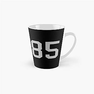 Number 85, grey on black sports jersey number eighty five Tall Mug