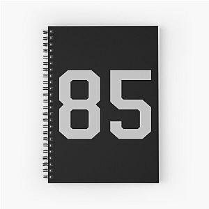 Number 85, grey on black sports jersey number eighty five Spiral Notebook