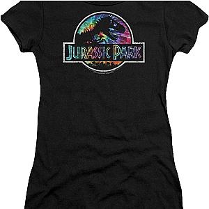 Ladies Tie Dye Logo Jurassic Park Shirt Official Merch 90S3003