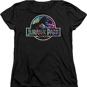 Womens Tie Dye Logo Jurassic Park Shirt Official Merch 90S3003