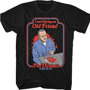 I Am Having An Old Friend For Dinner Silence Of The Lambs T-Shirt Official Merch 90S3003