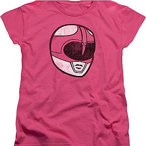 Womens Pink Ranger Helmet Mighty Morphin Power Rangers Shirt Official Merch 90S3003