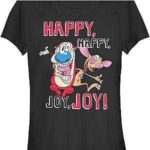 Ladies Happy Happy Joy Joy Ren and Stimpy Shirt Official Merch 90S3003