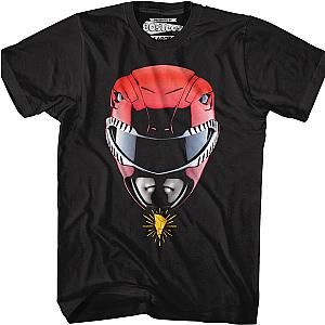 Red Ranger Helmet Mighty Morphin Power Rangers T-Shirt Official Merch 90S3003