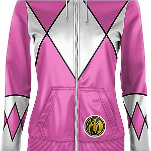 Ladies Pink Ranger Mighty Morphin Power Rangers Costume Hoodie Official Merch 90S3003