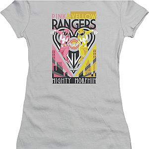 Ladies Pink and Yellow Rangers Mighty Morphin Power Rangers Shirt Official Merch 90S3003