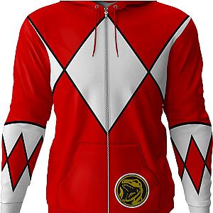 Red Ranger Mighty Morphin Power Rangers Costume Hoodie Official Merch 90S3003