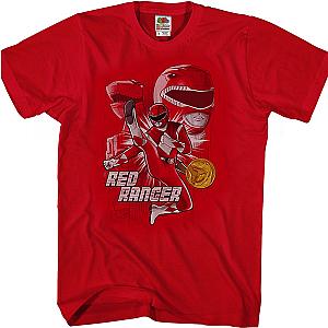 Red Ranger Mighty Morphin Power Rangers T-Shirt Official Merch 90S3003