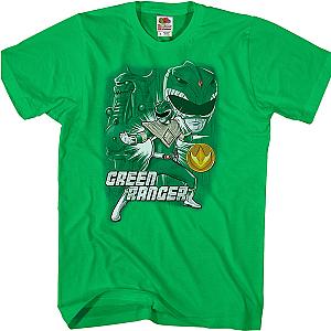 Green Ranger Mighty Morphin Power Rangers T-Shirt Official Merch 90S3003