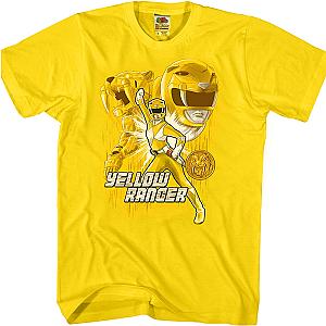 Yellow Ranger Mighty Morphin Power Rangers T-Shirt Official Merch 90S3003