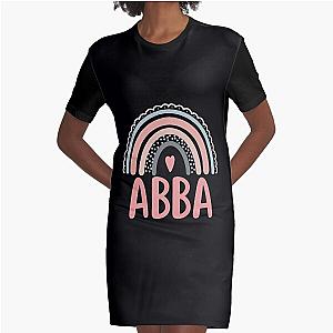 Abba Rainbow Grandma Cute Mothers Day Funny Abba Graphic T-Shirt Dress