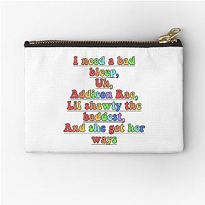 I need a bad bleep uh addison rae Zipper Pouch