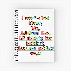 I need a bad bleep uh addison rae Spiral Notebook