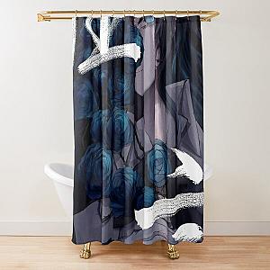 Ado Blue Flower Kyogen Shower Curtain