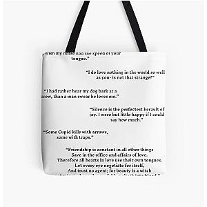 Much Ado About Nothing Quotes Pack All Over Print Tote Bag