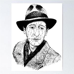 Poor Adrien Brody Black Portrait Pen Drawing Transparent Poster