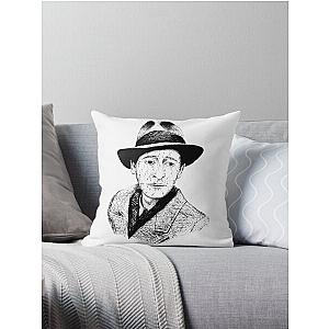 Poor Adrien Brody Black Portrait Pen Drawing Transparent Throw Pillow