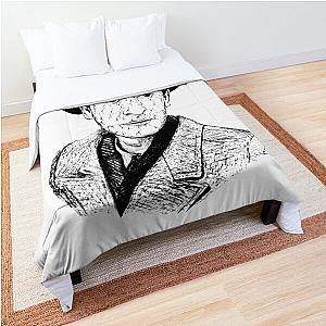 Poor Adrien Brody Black Portrait Pen Drawing Transparent Comforter