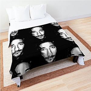 Adrien Brody Black -amp- White Portrait (Linocut) Comforter