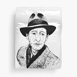 Poor Adrien Brody Black Portrait Pen Drawing Transparent Duvet Cover