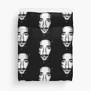 Adrien Brody Black -amp- White Portrait (Linocut) Duvet Cover